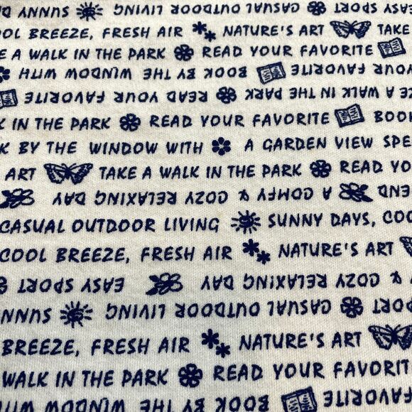 Unbranded Shirt Top Womens 3X White Blue Text Garden View Sunny Days Summer Tee - Picture 5 of 12